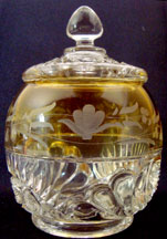 Vintage Floral Etched Glass Sugar Bowl with Lid and Spoon /bh – Pathway  Market GR